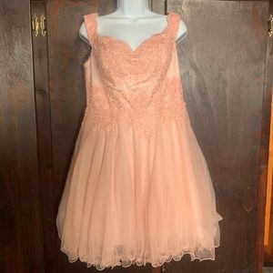 CINDY; Short Color Blush Party/Dama Dress (XL)